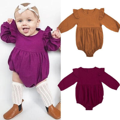 

Cute Newborn Toddler Baby Girls Romper Bodysuit Long Sleeve Autumn Clothes Outfits 0-3Y