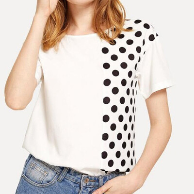 

Nomeni Womens Sexy Wave Point Tops Fashion Leisure Short Sleeve T-Shirt