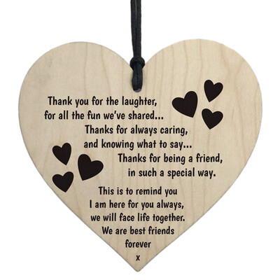 

Handmade Wooden Hanging Heart Plaque Pendant Heart Shape Friendship Wine Bottle Decor Pendant Tags Wood Chip Pendants