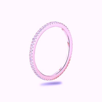 

14K Gold Plated Sterling Silver Cubic Zirconia Stackable Eternity Band Wedding Ring