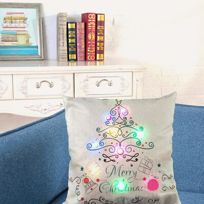 

〖Follure〗The New Color Lights Christmas Pillow LED Lights Pillow Creative Printing LinenA