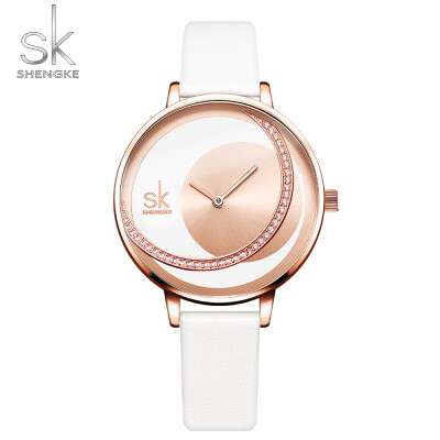 

Shengke Watch Women Luxury Crystal Watch Reloj Mujer Leather Band Diamond Ladies Quartz Watch Women Watches Montre Femme 2019