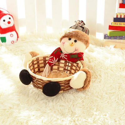 

〖Follure〗Christmas Candy Storage Basket Decoration Santa Claus Storage Basket Gift A