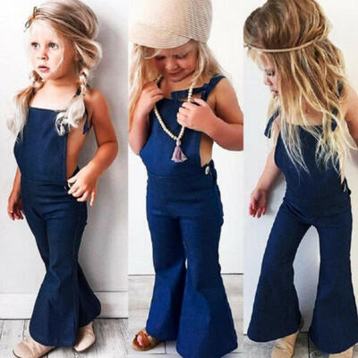 

Toddler Kids Girls Denim Strap Bib Pants Romper Jumpsuit Playsuit Outfit Clothes