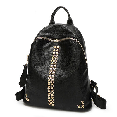

2017 fashion woman backpack vintage PU Leather Casual Female Travel Daypack school Backpacks For Teenagers Girls