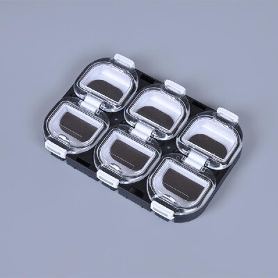 

Mini Waterproof Fishing Tackle Box Fishing Hook Storage Case with Magnet 6 Compartments Black