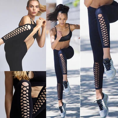 

Fashion Women High Waist Workout yoga Sport Running Pant Fitness Gym Elastic Leggings