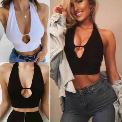 

Sexy Crop Women Sleeveless Top Backless Vest Halter Tank Tops Short Blouse