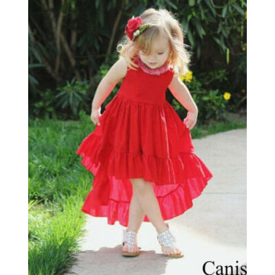 

UK Toddler Kids Baby Girl Sleeveless Ruffle Dress Princess Party Dresses Summer