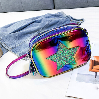 

Tailored Fashion Lady Retro Trend Stars Chain Wild Colorful Messenger Bag Shoulder Bag