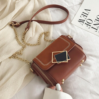 

Summer small fresh bag female 2019 new wave Korean version of the fashion scrub wild chain single shoulder slung small square bag