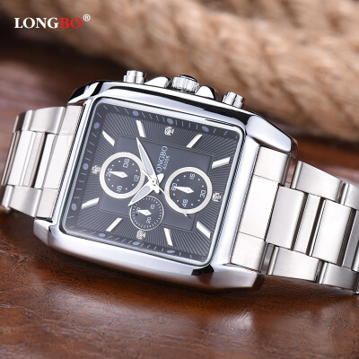 

Korean version of the creative luminous simple square black&white face mens watch waterproof quartz male bowl table80006