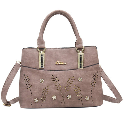 

Women Elegant Shoulder Bag Hallow Out Leaves Flower Tote Office Ladies Large Capacity Handbag Fashion Crossbody Bags T2G
