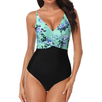 

Roseonmyhand Women Corrugated Pleated Tube Up One Pieces Bikini Swimwear Set Beachwear