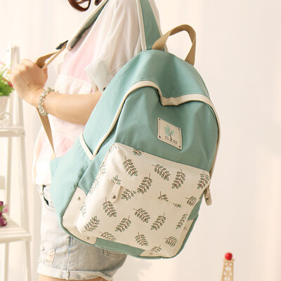 

Yufan canvas double shoulder bag Korean version of high school students schoolbags junior high school students college wind day