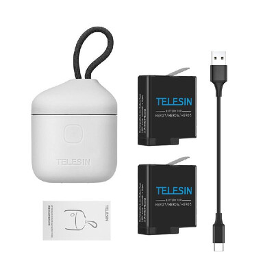 

TELESIN Allin Box Camera Battery Charger Kit Set with 2 Pcs Batteries Support Storage Charging TF Card Reader Portable Chargin