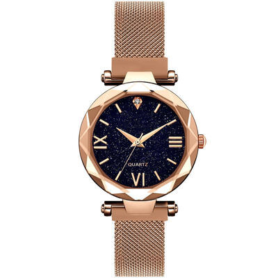 

Women Starry Sky Watch Fashion Magnet Buckle Mesh Band Roman Number Quartz Wristwatch Women Luxury Watches Zegarek Damski