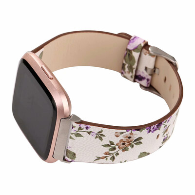

〖Follure〗With Connector Printing Leather Accessories Watch Strap For FITBIT VERSA A