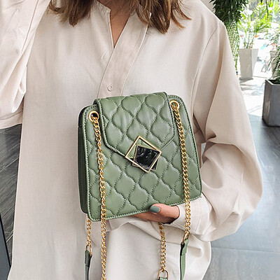 

Small bag female 2019 autumn new chain bag female bag rhombic chain shoulder slung bag texture small square bag