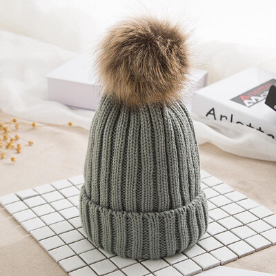 

Korean version Winter Thickening Knit hat Imitation mink hair Hat Hairball Keep warm Hedging cap