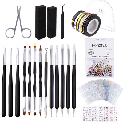 

〖Follure〗Acryic Powder Nail Art Decorations Kit Brush Cuticle Revitalizer Oil Pen Tools N