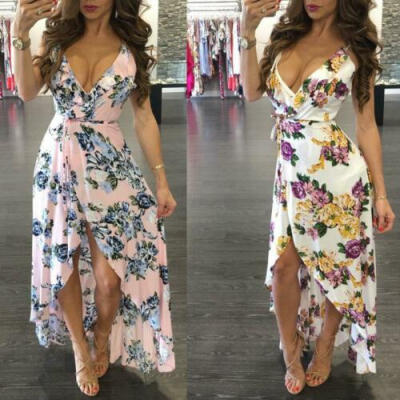 

Hot Women Summer Boho Long Maxi Dress Evening Party Cocktail Beach Sundress -XL