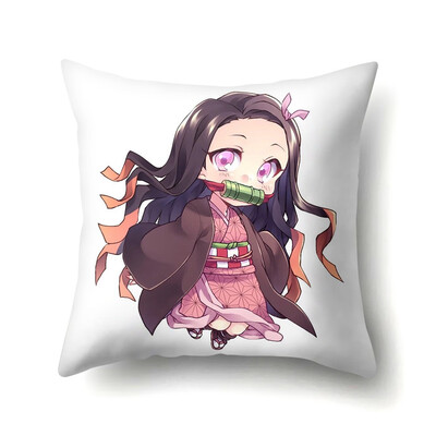 

Japanese Anime Demon Slayer Throw Pillowcase Kamado Tanjirou Kamado Nezuko Decorative Pillow Case