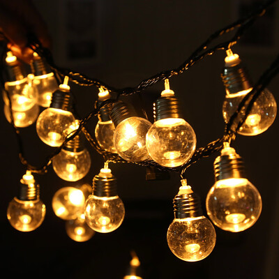 

〖Follure〗220V 20 LED Light Bulb Ball String Fairy Lights For Bedroom Xmas Wedding Party
