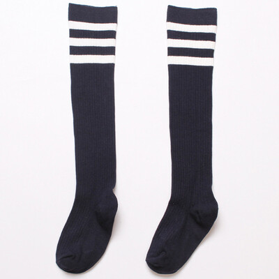

Boys Girls Striped Cotton Knee High Socks Children School Sports Football Soccer Long Winter Autumn Leg Warm Practical