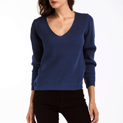 

〖Follure〗Womens Autumn Winter Sweater Thick Needle Long Sleeve V-Neck Pullover Sweater
