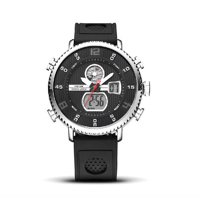 

WEIDE WH6106 Dual Display Quartz Digital Men Watch Sports 3ATM Waterproof Big Dial Large Face Stopwatch Timer Week Alarm Dual Time