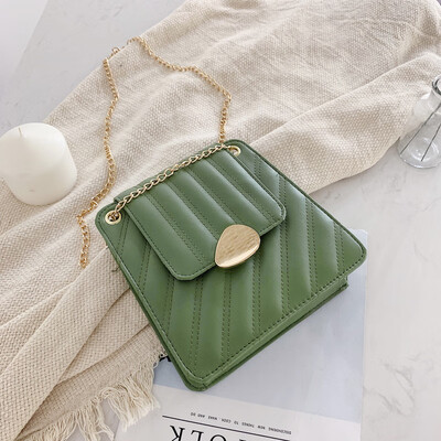 

Summer new bag female 2019 wild texture embroidered line small square bag chic chain small fresh shoulder Messenger bag