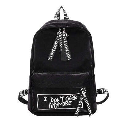 

Women Nylon Backpacks Travel College Letters Printing Girls Shoulder Bags