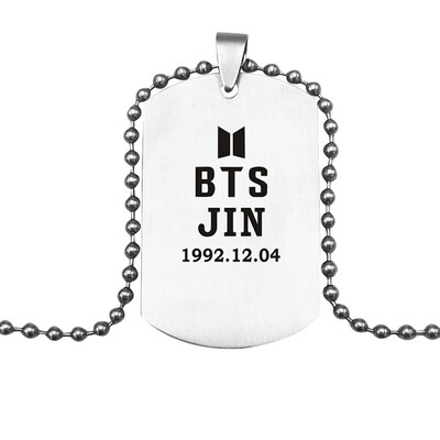 

KPOP BTS Bangtan Boys Same Paragraph Necklace Stainless Steel Letter Lettering Pendant Necklace Boys Girls Necklace Gifts for Fans