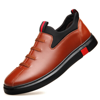 

Casual shoes mens 2019 new Korean version of the round head flat&cashmere sets of feet a pedal leather shoes men