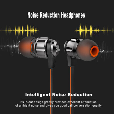 

JBL T180A In-ear Music Headphones 35mm Wired Stereo Headset Line Control Hands-free with Microphone Smart Phone Earphone Black wi