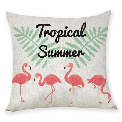 

Flamingo Pillowcase Pillow Cover Cartoon Sofa Cushion Case Protector 45x45CM Without Core