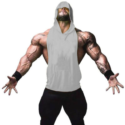

Mens Muscle Hoodie Tank Top Bodybuilding Gym Workout Sleeveless Vest Pullover