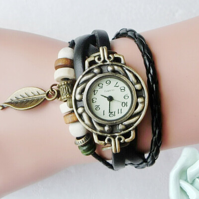 

Duoya 2018 Fashion Ladies Watches Women Luxury Leaf Leather Wrist For Women Bracelet Vintage Sport Clock Watch Christmas Gif