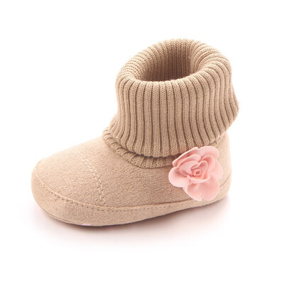 

Baby Girl Soft Booties Snow Boots Prewalkers Infant Toddler Anti-Skid Plush Ankle Booties Newborn Warm Floral Shoes