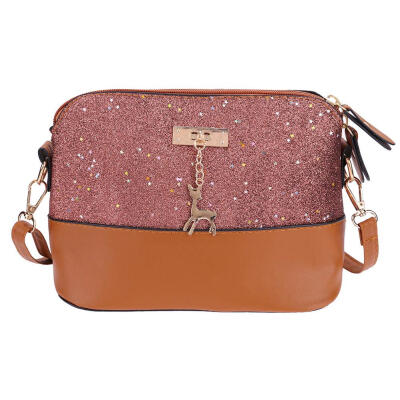 

Shell Shoulder Handbag Women Sequin Lady PU Leather Crossbody Messenger Bag