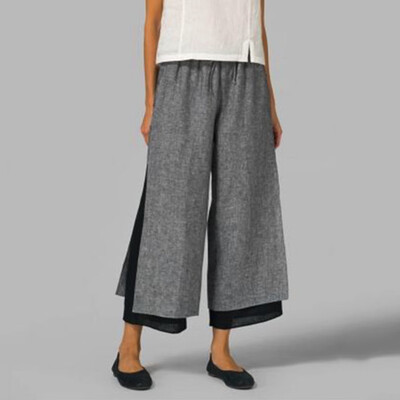 

Tailored Women Solid Daily Casual Loose Wide Leg Pants