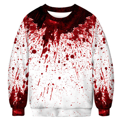 

Toponeto Mens Casual Scary Halloween 3D Print Party Long Sleeve Hoodie Top Blouse
