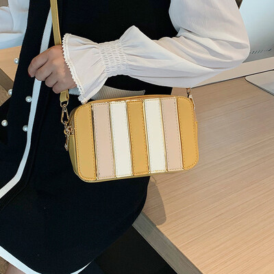 

Foreign air small bag female bag 2019 new fashion stitching shoulder bag summer small fresh wild ins messenger bag