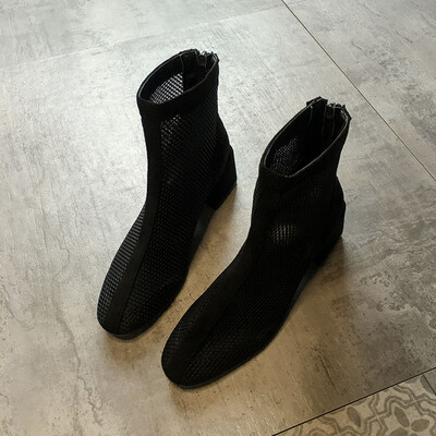 

Fashion Martin boots Xia version of the Korean version of the name Yuanyuan Feng sexy cold boots after zipper thick heel locomotiv