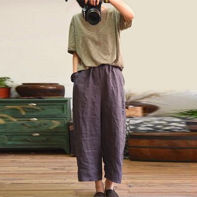 

Plus Size Womens Loose Fit Casual Harem Pants Casual Baggy Trousers Summer 2019