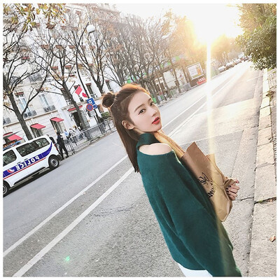

New autumnwinter 2018 womens hollow neck mink thickened sweater womens loose&lazy style pullover knitted sweater