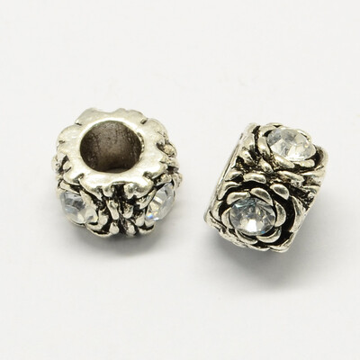 

Alloy Rhinestone European Beads Flower Large Hole Beads Crystal 12x8mm Hole 5mm