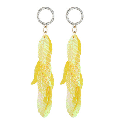 

Vintage Nordic Style Fluorescent Leaf Earring Temperament Wild Earrings For Women Girls Anniversary Wedding Party Jewelry Charms