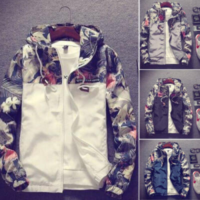 

US Mens Jacket Casual Hooded Jacket Wind Breaker Spring Hoodies Men Outdoor